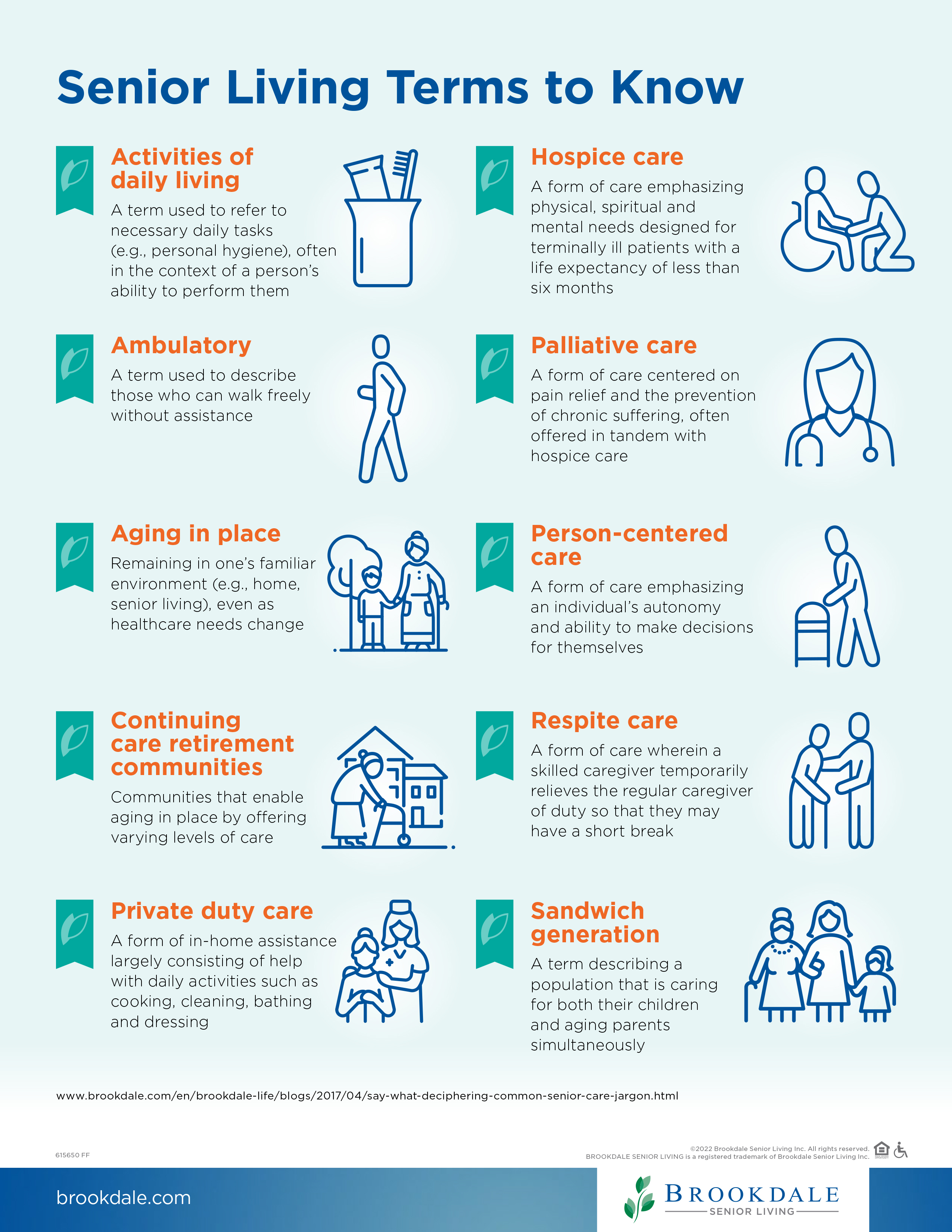 senior living terms infographic